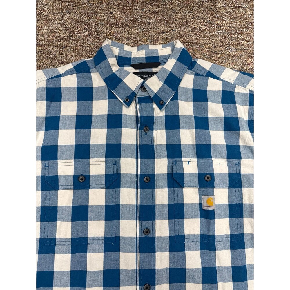 Carhartt Loose Fit Men’s Short Sleeve Plaid Button up size XL